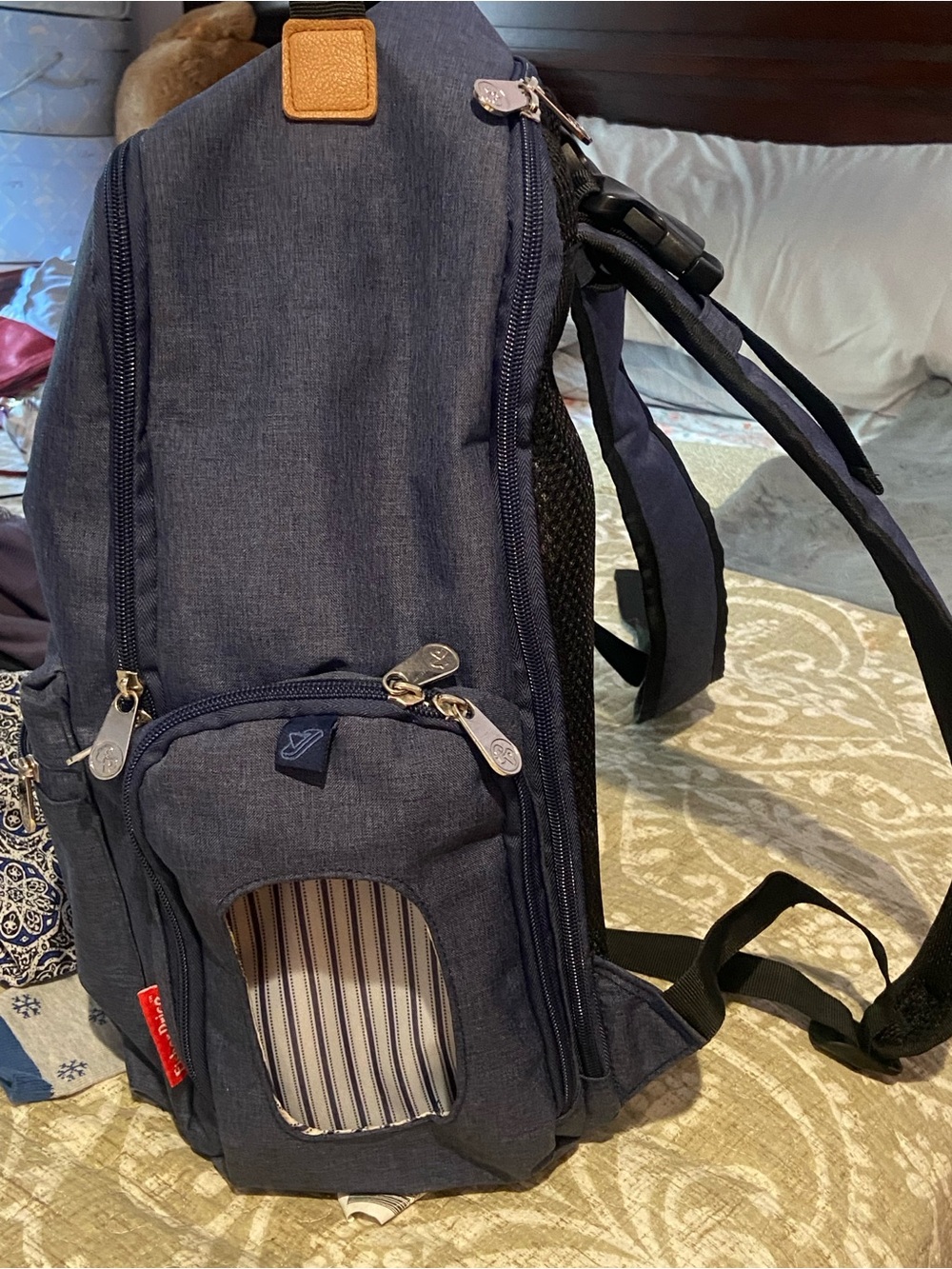 Fisher-Price Navy Blue baby diaper Backpack with Black Accents lots of space - Picture 13 of 13